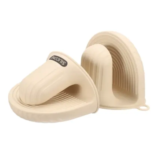 Unique Bargains Heat Resistant Mini Silicone Oven Mitts for Air Fryer Kitchen Cooking 2 Pcs image {6}