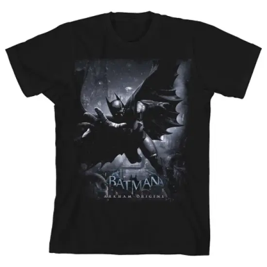 Batman Arkham Origins Poster Art Black T-shirt Toddler Boy to Youth Boy image {3}
