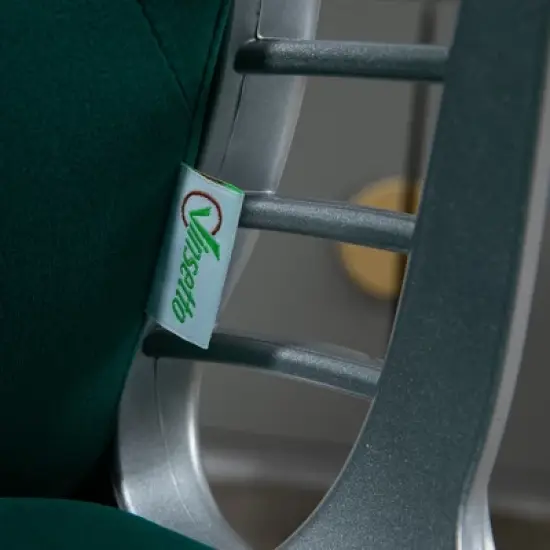 Vinsetto Home Office Chair, Velvet Computer Chair, Button Tufted Desk Chair with Swivel Wheels, Adjustable Height, and Tilt Function, Dark Green image {5}