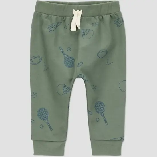 Carter's Just One You&reg; Baby Boys' 4pc "Sports" Top & Bottom Set - Navy Blue/Green image {1}