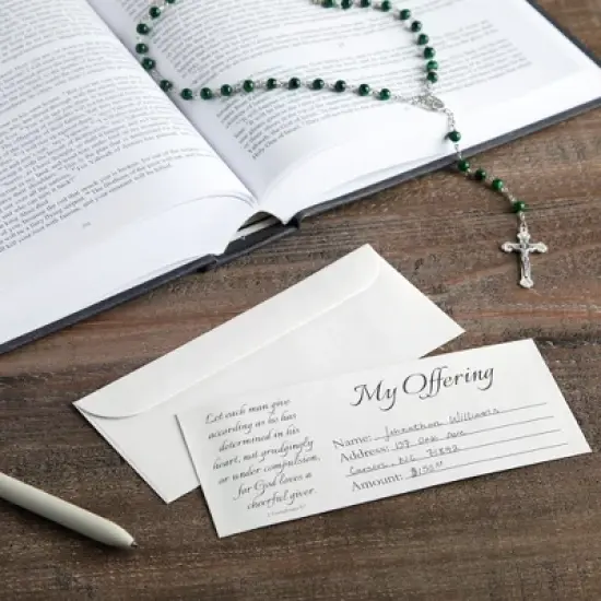 Best Paper Greetings 100-Pack Tithe Envelopes for Church Offerings and Religious Occasions, Square Flap, White, 7" x 3" image {1}