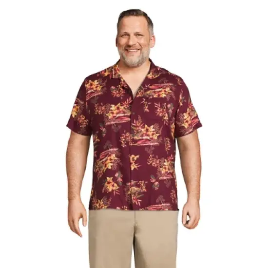 Lands' End Men's Traditional Fit Short Sleeve Camp Collar Hawaiian Shirt image {3}