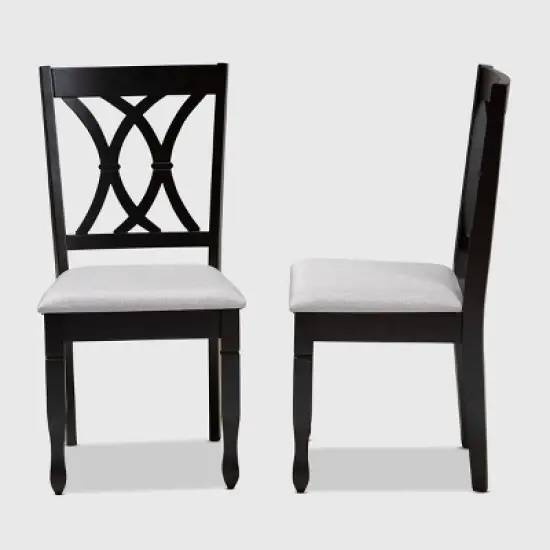 2pc Reneau Upholstered Wood Dining Chair Set - Baxton Studio image {2}