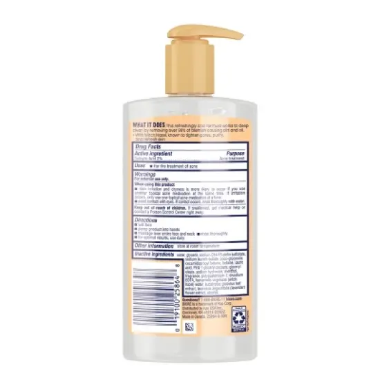 Biore Witch Hazel Pore Clarifying Cooling Cleanser, Acne Face Wash, 2% Salicylic Acid Cleanser - Scented - 6.77 fl oz image {1}