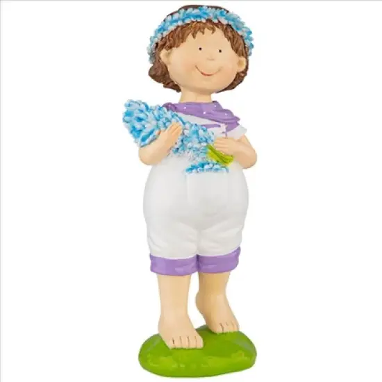 Design Toscano Bluebonnet Twins Springtime Child Garden Statue: Juliette Girl image {2}