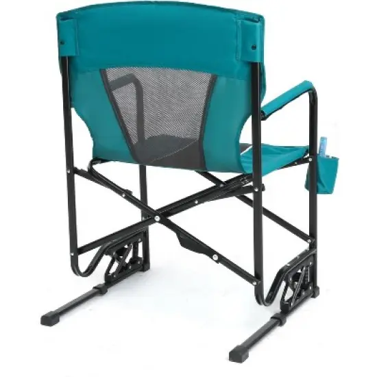 ALEXOUN Outdoor Camping Lounge Chair Portable Folding Chair with Solid,Durable Armrests,Drink Holder & Comfortable,Backrest 250 lbs Capacity image {3}