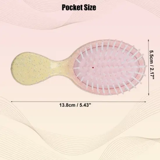 Unique Bargains Mini Colorful Gradient Paddle Hair Brush 1 Pc image {3}