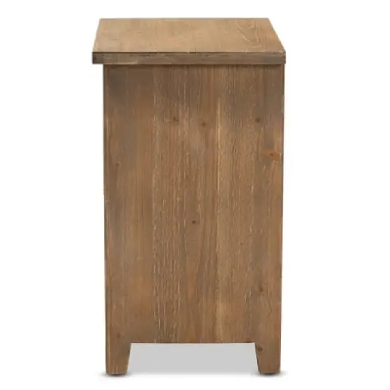 Clement 2 Drawer Wood Spindle Nightstand Brown - Baxton Studio image {3}