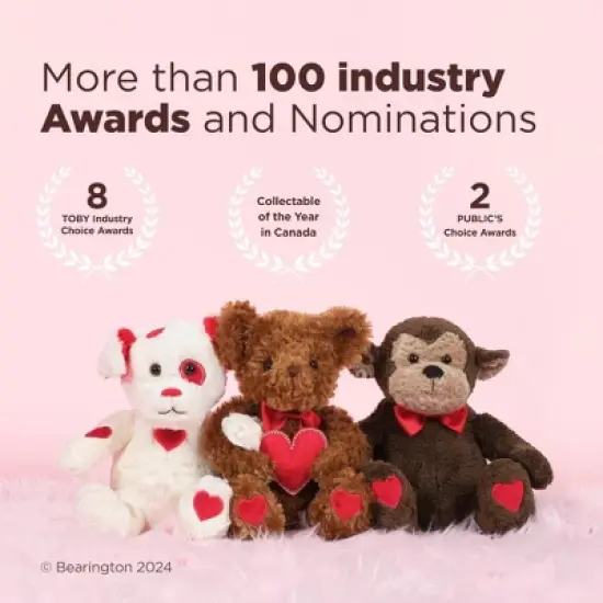 Bearington Patches of Love Valentines Stuffed Animal, 6 Inch Valentines Stuffed Dog, Ideal for Valentine Day Gifts for Kids image {3}