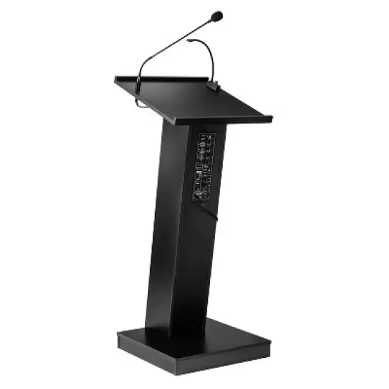 ZED Lectern Lecture Podium with Speaker Black - Hampden Furnishings image {3}
