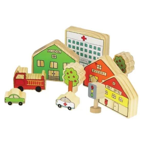 The Freckled Frog Village Block Set  - 20 Pieces image {2}