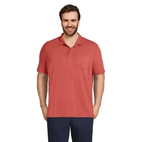 Lands' End Men's Short Sleeve Slub Pocket Polo image {4}