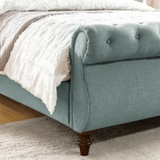 Deirdre Upholstered High-end beds  Lighted Sleigh Platform Bed with Headboard and Footboard | ARTFUL LIVING DESIGN image {5}