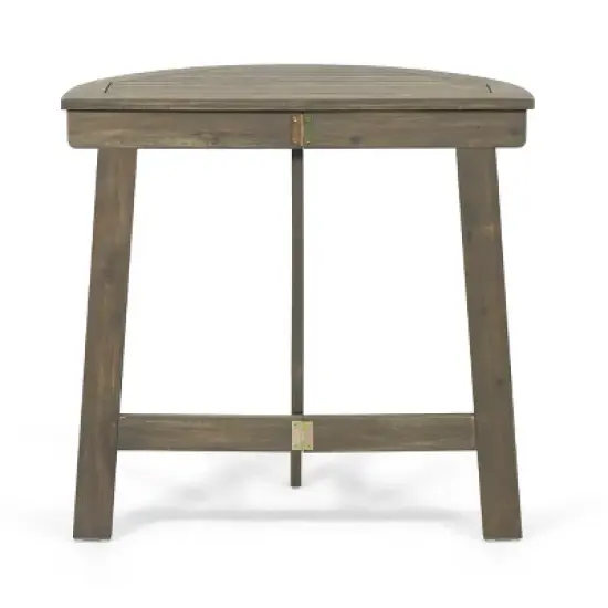 GDFStudio Pavillion Outdoor Acacia Wood Half Round Bistro Table image {8}
