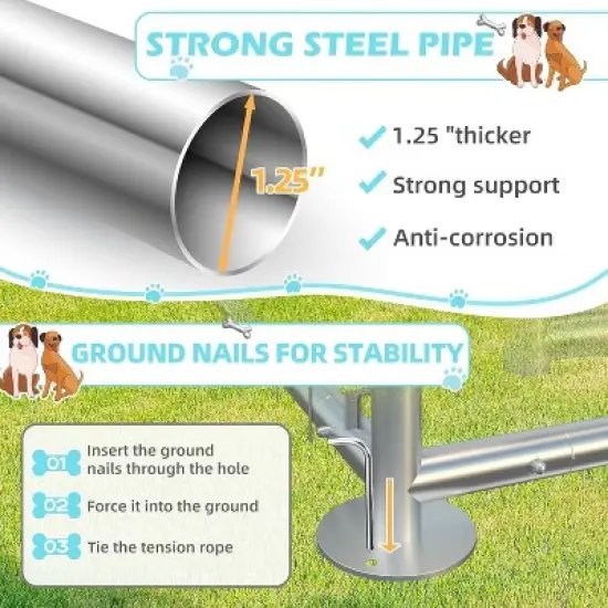 Erommy 10'x10' Outdoor Dog Kennel, Heavy Duty Large Dog Kennels with Waterproof Cover and Rotating Feeding Door image {6}