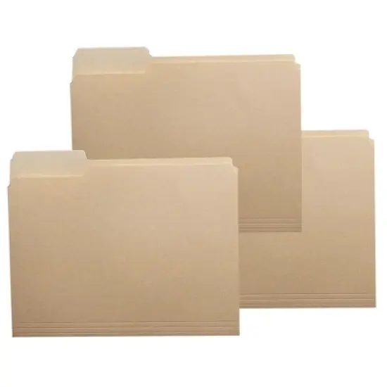 School Smart Manila File Folders, Letter Size, 1/3 Cut Tabs, Pack of 100 image {1}