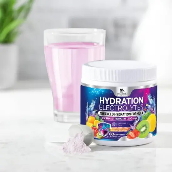 Daily Electrolyte Drink Mix Best Multivitamin Hydration Supplement 6 Electrolyte - 60 Servings By Nature's Nutrition image {6}