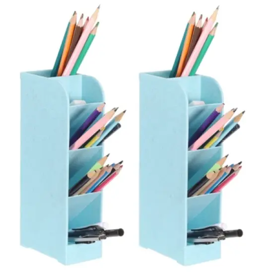 Unique Bargains PVC Space Saving 5 Slots Design Marker Organizers 3.6" x 8.1" 2 Pcs image {6}