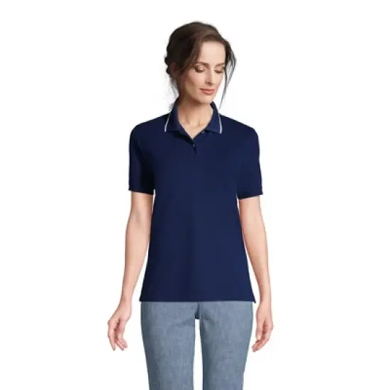 Lands' End Women's Tall Mesh Cotton Short Sleeve Polo Shirt image {6}