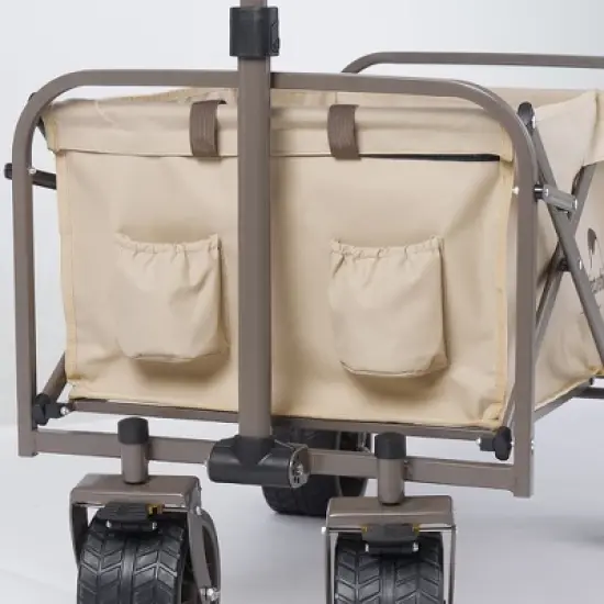 Naturehike Collapsible Beach Wagon with Big Wheels, Utility Foldable Grocery Cart Heavy Duty, Portable Folding Wagon Cart with Wheel for Camping image {4}