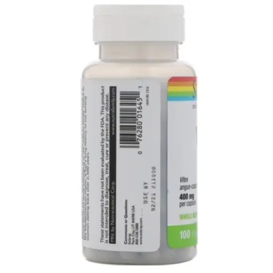 Solaray True Herbs, Vitex, 400 mg, 100 VegCaps image {2}