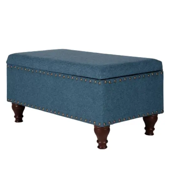 Large Rectangle Storage Bench with Nailhead Trim - HomePop image {9}