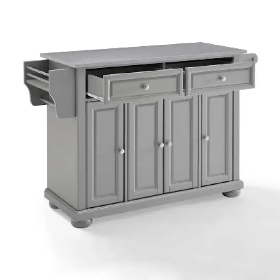 Alexandria Stainless Steel Top Kitchen Island/Cart Gray/Stainless Steel - Crosley image {12}