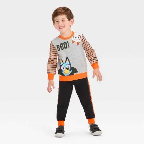 Toddler Boys' Bluey Halloween Fleece Top and Bottom Set - Gray image {2}