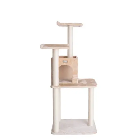 GleePet GP78571 57-Inch Real Wood Cat Tree With Two-Door House Condo image {4}