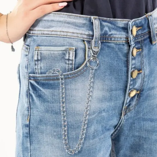 Unique Bargains 25cm Length Metal Key Ring Keychain with Clip Hook Silver Tone 2 Pcs image {2}