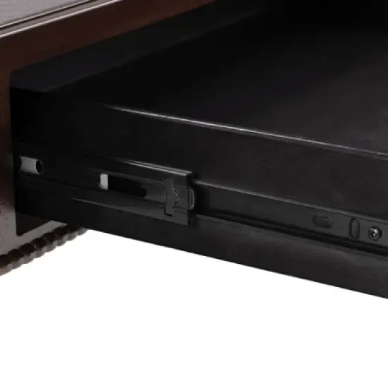 ORRD Vintage Wooden Coffee Table with Storage Drawer - No-Tools Assembly Farmhouse Cocktail Table for Living Room image {2}