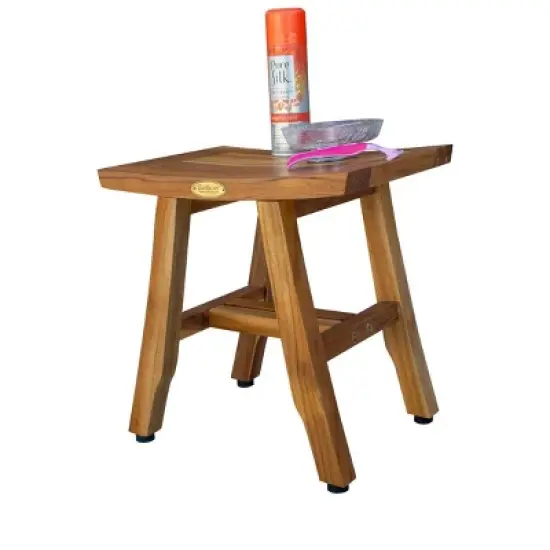 EcoDecors&reg; Satori&reg; 14" Teak Wood Shower Bench in EarthyTeak Finish image {4}