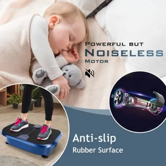 Costway Mini Vibration Plate Fitness Exercise Machine with Remote Control Loop Bands image {6}