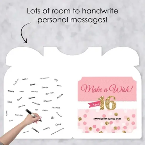 Big Dot of Happiness Sweet 16 - Happy 16th Birthday Giant Greeting Card - Big Shaped Jumborific Card image {2}