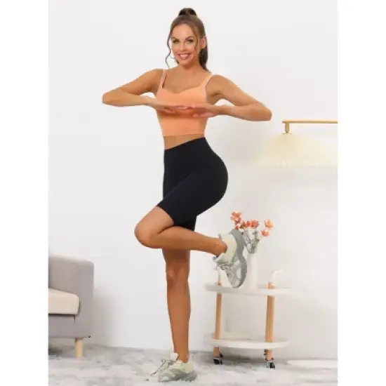 Allegra K Women's Wireless Padded Medium Support Workout Yoga Tank Sports Bra image {4}