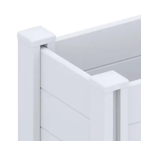 Lirago 35.4"x11.8"x11.8" White PVC Modular Garden Fence Panel Durable Easy to Install Soil Improvement Solution image {2}