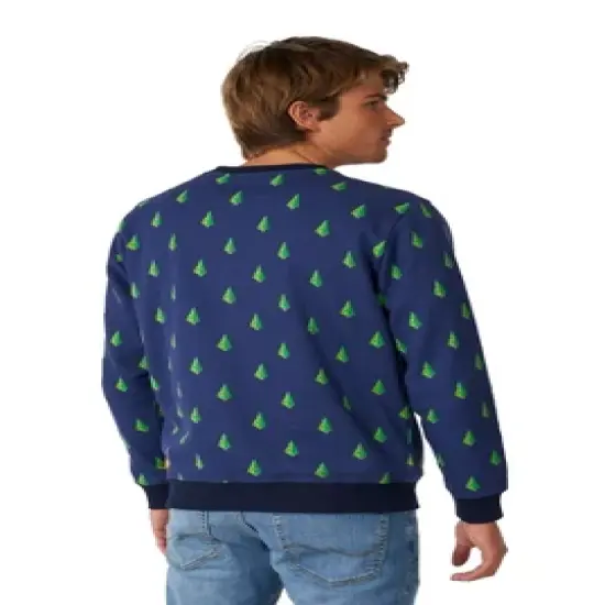 OppoSuits Men's Christmas Sweater - Treedee - Blue image {1}