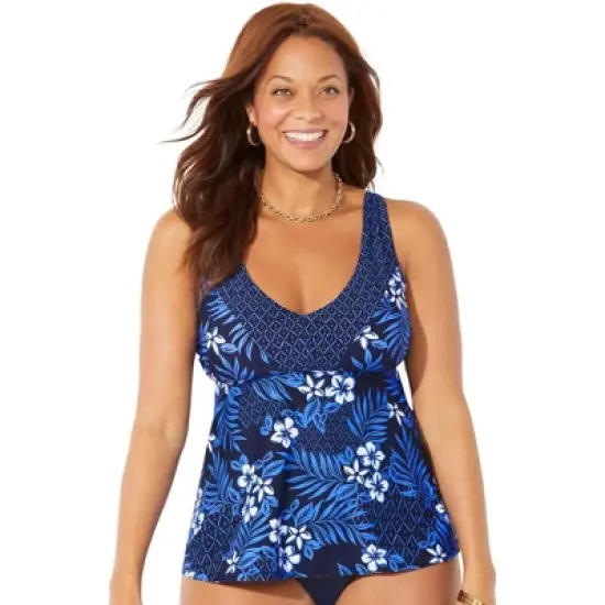Swimsuits for All Women&rsquo;s Plus Size V-Neck Trim Tankini Top image {5}
