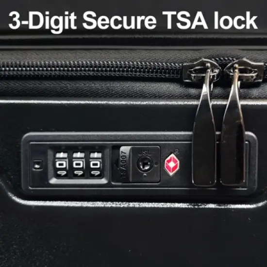 Gulches Luggage,with front opening,TSA approved lock,hardshell suitcase,White image {5}