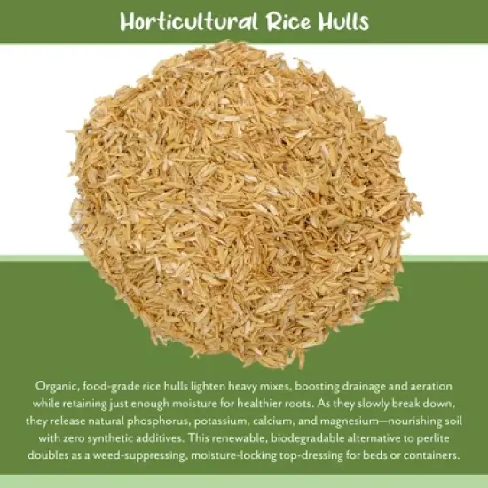 Soil Sunrise Horticultural Grade Rice Hulls; for House Plants and Chicken Bedding image {5}