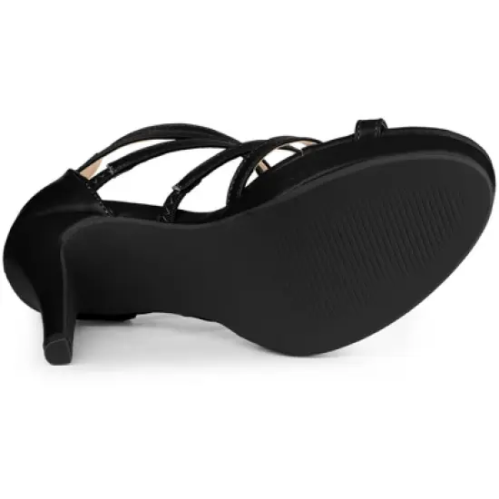 Allegra K Women's Platform Gladiator Strappy Stiletto Heel Sandals image {4}