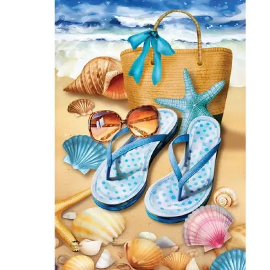 Briarwood Lane Summer Garden Flag 12x18 For Outdoor Welcome To the Beach Flip Flop For Summer Garden Flag Flags For Outside image {2}