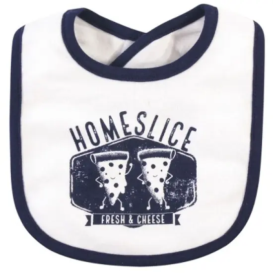 Hudson Baby Infant Boy Cotton Bib and Sock Set 5pk, Homeslice, One Size image {1}