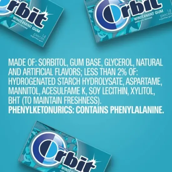 Orbit Sugar-Free Wintermint Chewing Gum - 14ct/3pk image {6}