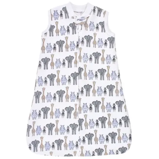 Hudson Baby Infant Girl Premium Quilted Sleeveless Sleeping Bag and Wearable Blanket, Pink Safari image {1}