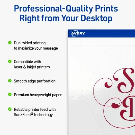 Avery Geo Flat Cards, 5" x 7", Glossy White, 20 Total image {1}