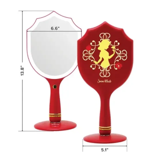 Impressions Vanity Disney Princess Handheld Lighted Makeup Mirror, Vanity Mirrors with Standing Base image {5}