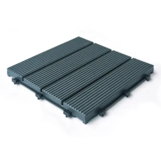Courtyard Casual Plastic Deck Tiles Charcoal Gray Color Pack of 9 image {4}