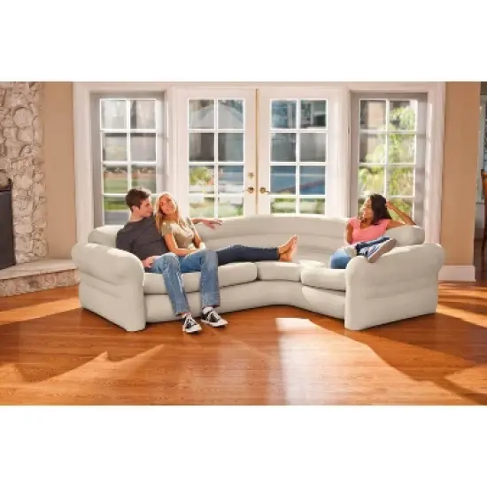 Intex Inflatable Corner Living Room Neutral Sectional Sofa | 68575EP image {2}