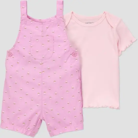 Carter's Just One You&reg; Baby Girls' Geo Shortalls - Purple image {7}